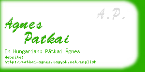 agnes patkai business card