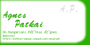 agnes patkai business card